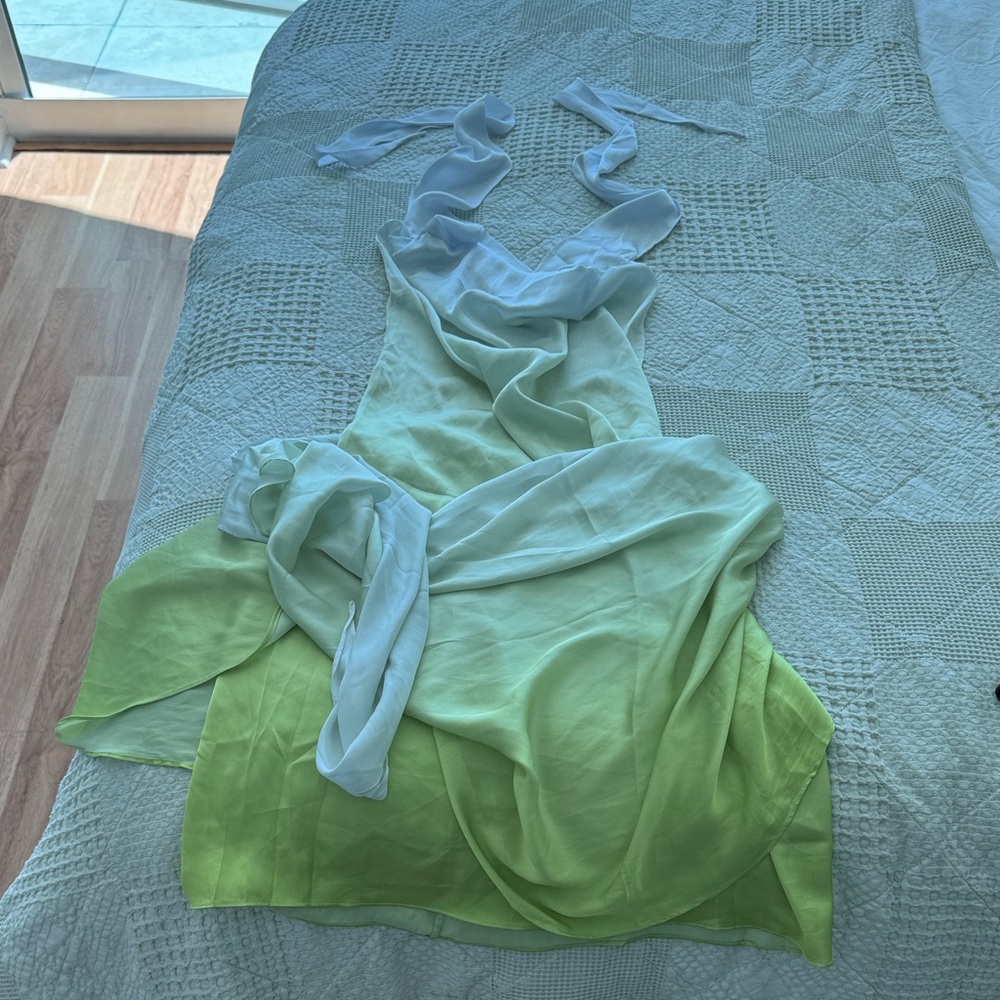 Baobab Collection Green and White Mini Dress